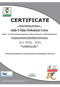 ISO certificate received by smile n shine